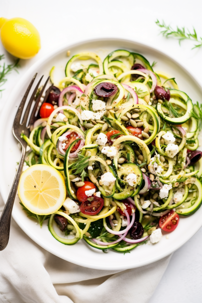 Low-Carb Greek Salad with Zucchini Noodles_001