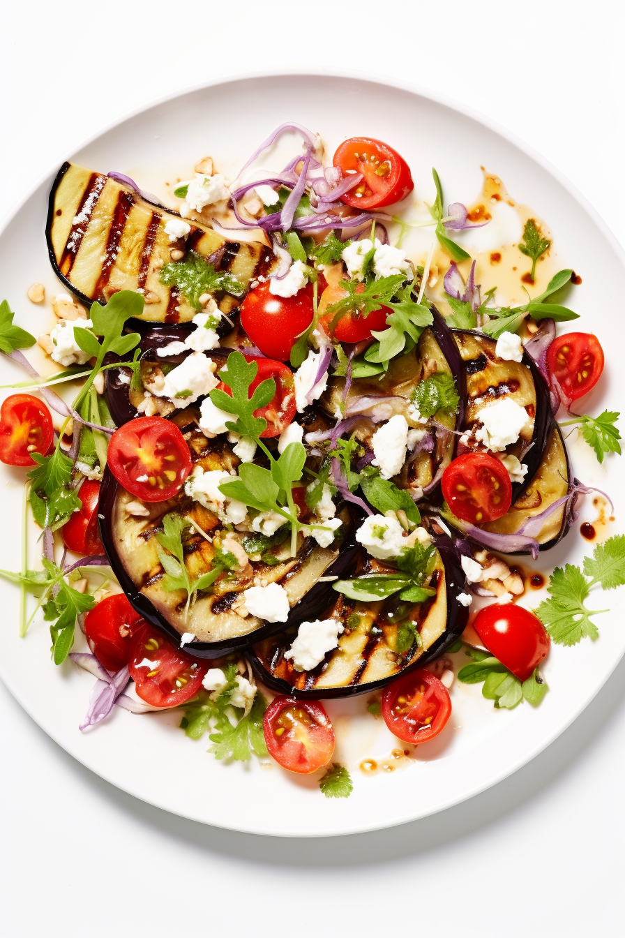 Preparing Low-Carb Grilled Eggplant and Feta Salad