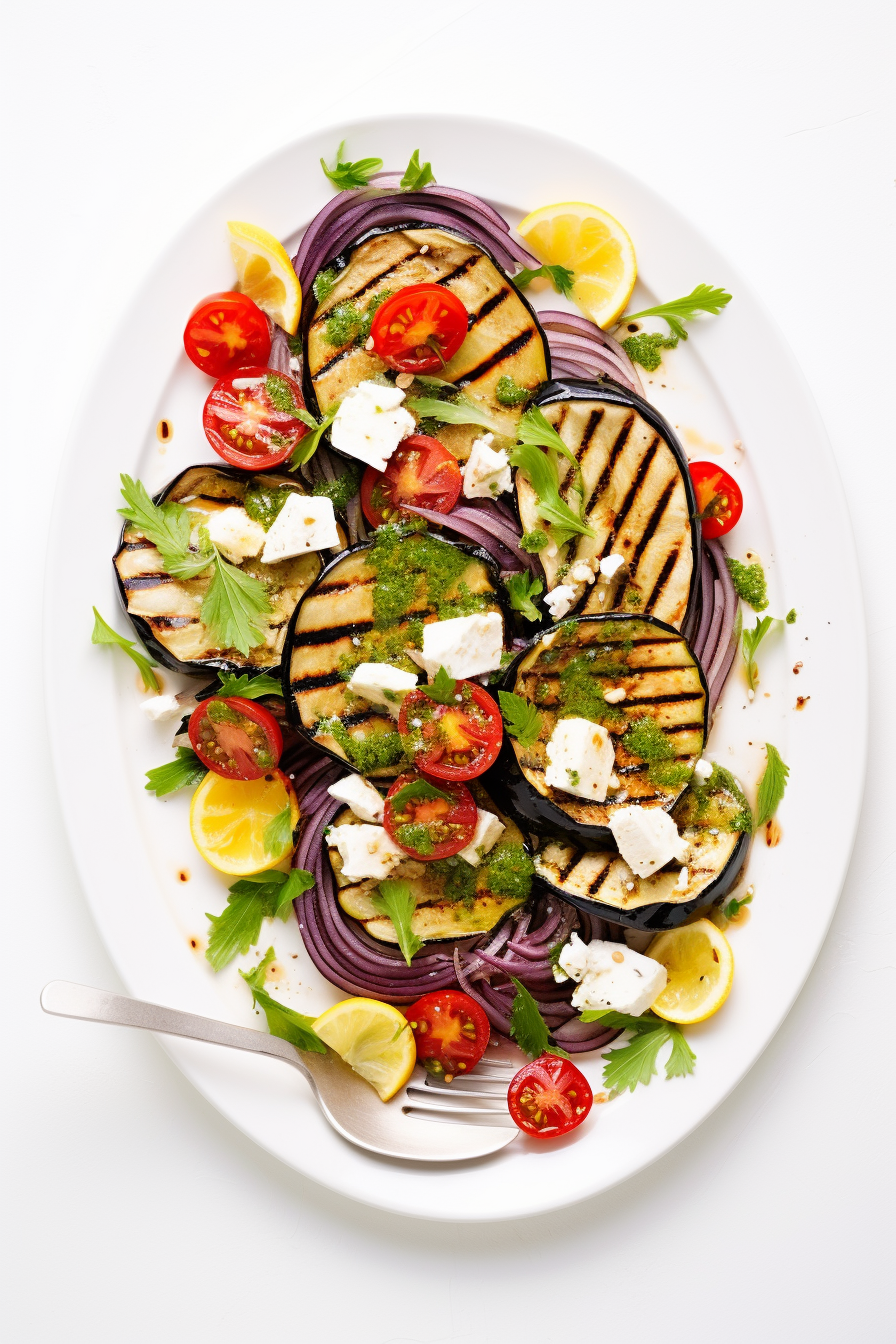 Low-Carb Grilled Eggplant and Feta Salad