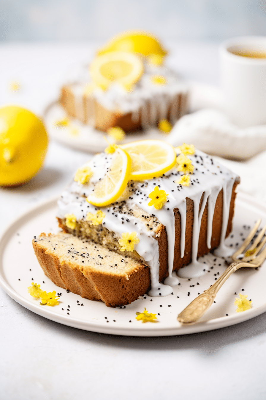 Low-Carb Lemon Poppy Seed Loaf Sliced