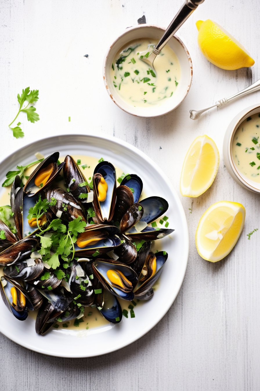 Ingredients for Low-Carb Moules Marinières with Garlic Butter