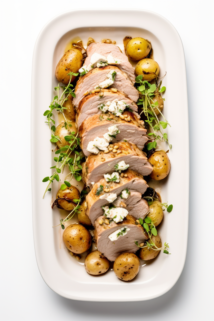 Low-Carb Pear, Blue Cheese, and Walnut Stuffed Pork Loin