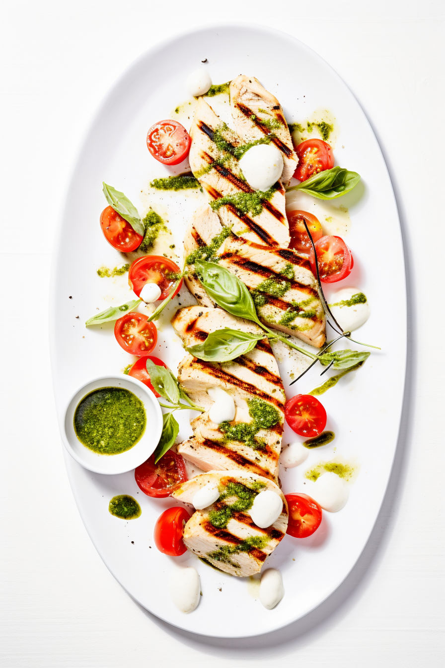 Ingredients for Low-Carb Pesto Chicken Caprese Salad