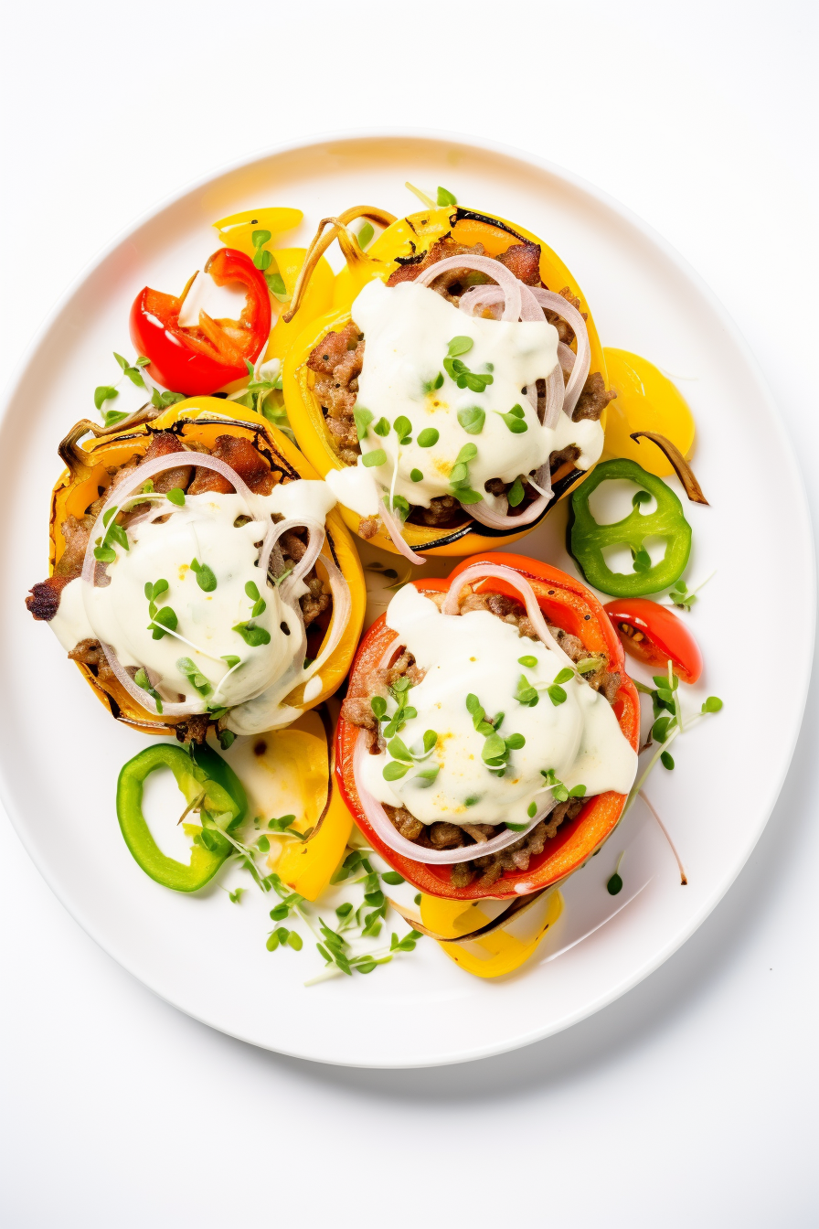Sliced Ingredients for Stuffed Bell Peppers