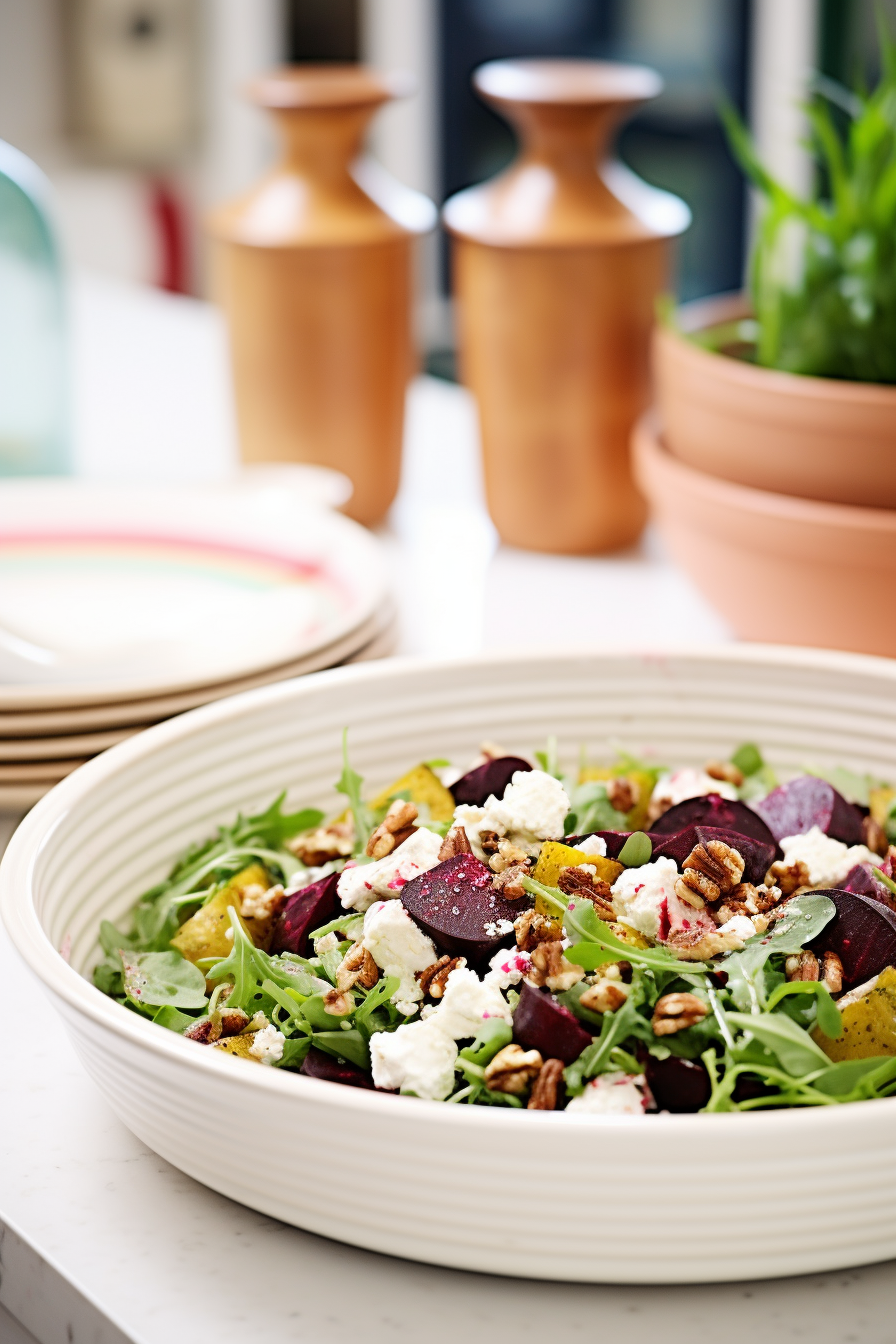 Low-Carb Roasted Beet and Walnut Salad Close-up
