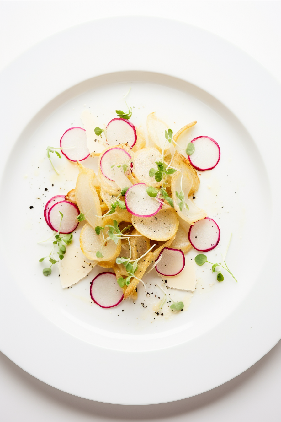 Preparing Low-Carb Roasted Garlic and Parmesan Radish Chips
