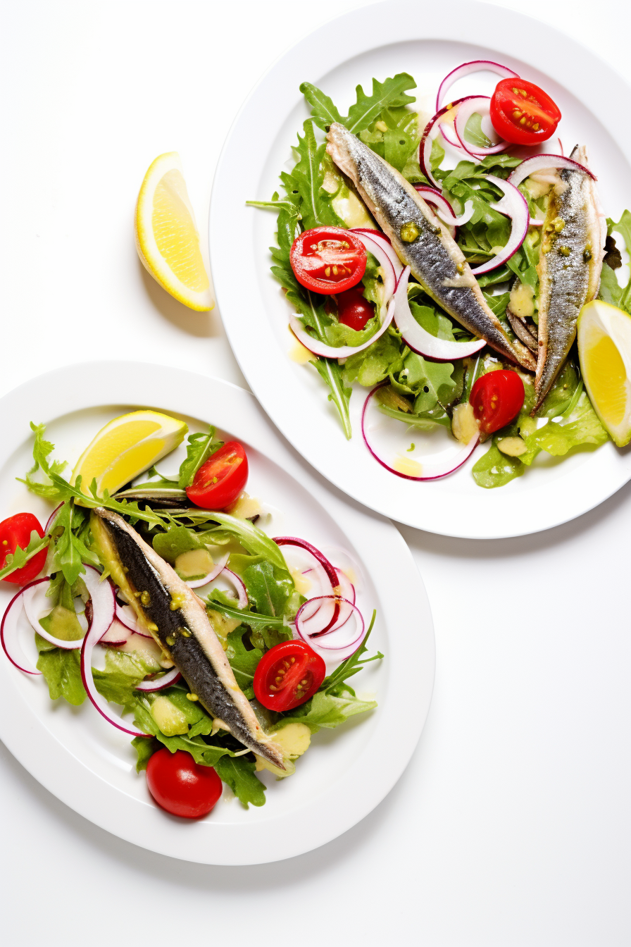 Preparing Low-Carb Sardine and Mixed Greens Salad