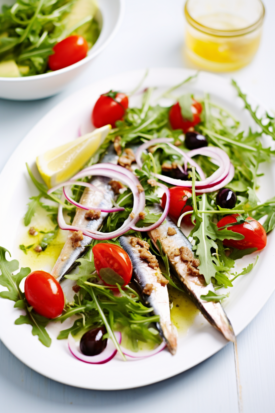 Low-Carb Sardine and Mixed Greens Salad
