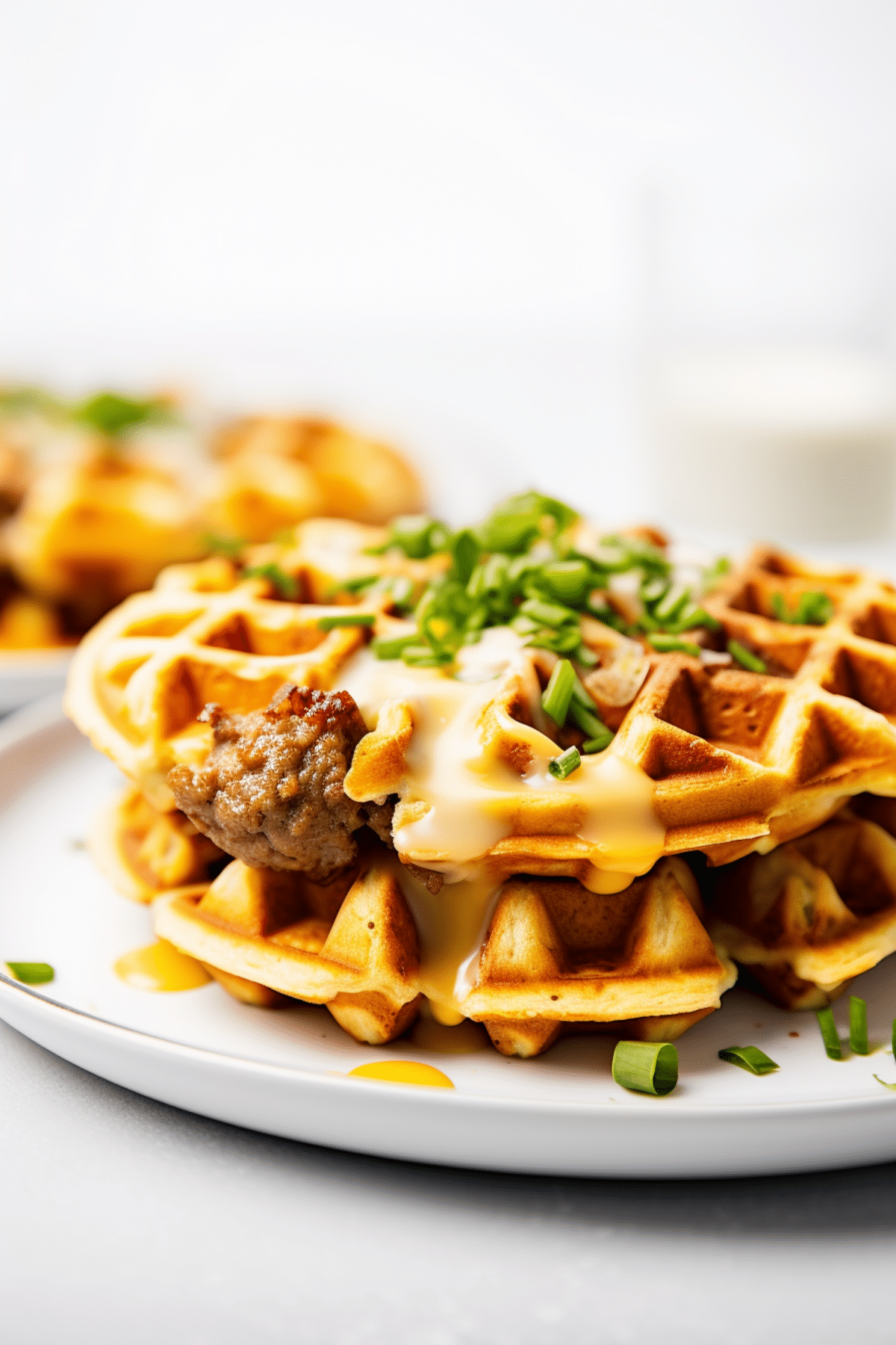 Low-Carb Savory Sausage and Cheese Waffles_001