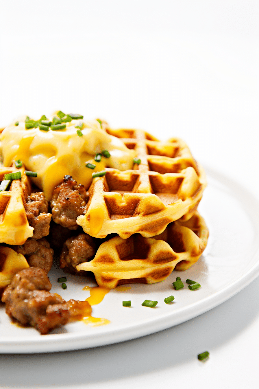 Low-Carb Savory Sausage and Cheese Waffles