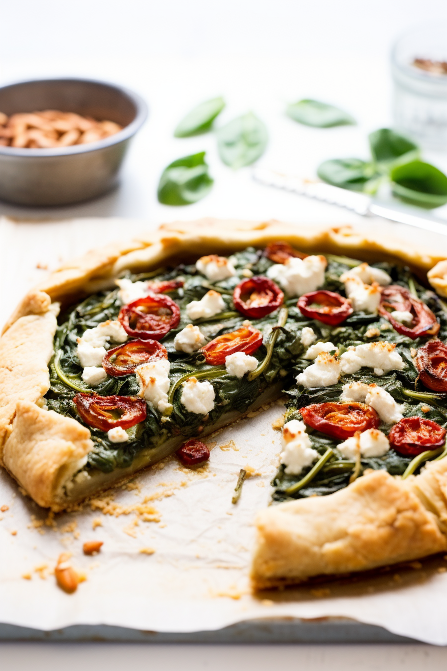 Baked Low-Carb Spinach and Feta Galette