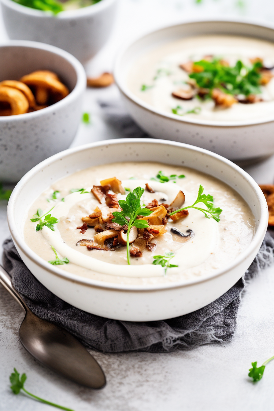 Low-Carb Smoky Bacon and Mushroom Soup Cooking