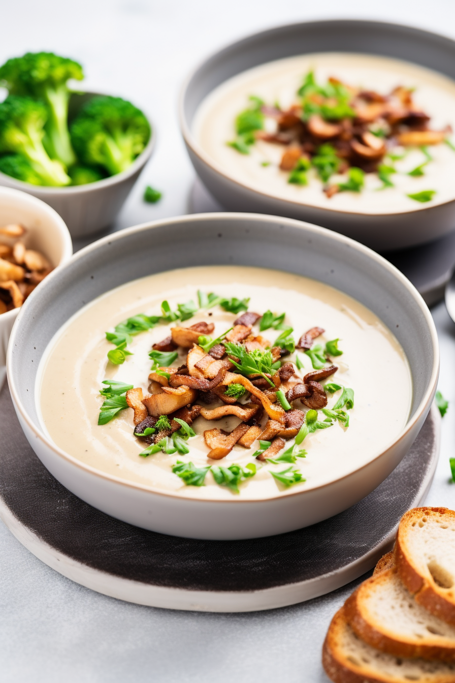 Ingredients for Low-Carb Smoky Bacon and Mushroom Soup