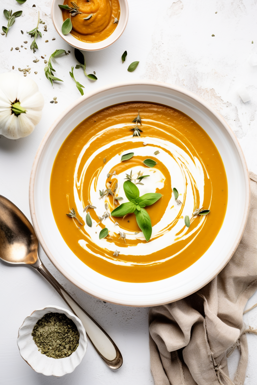 Ingredients for Low-Carb Spiced Pumpkin and Sage Soup