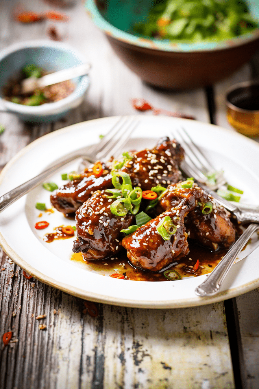 Low-Carb Spicy Tamarind Chicken Wings Ready to Serve