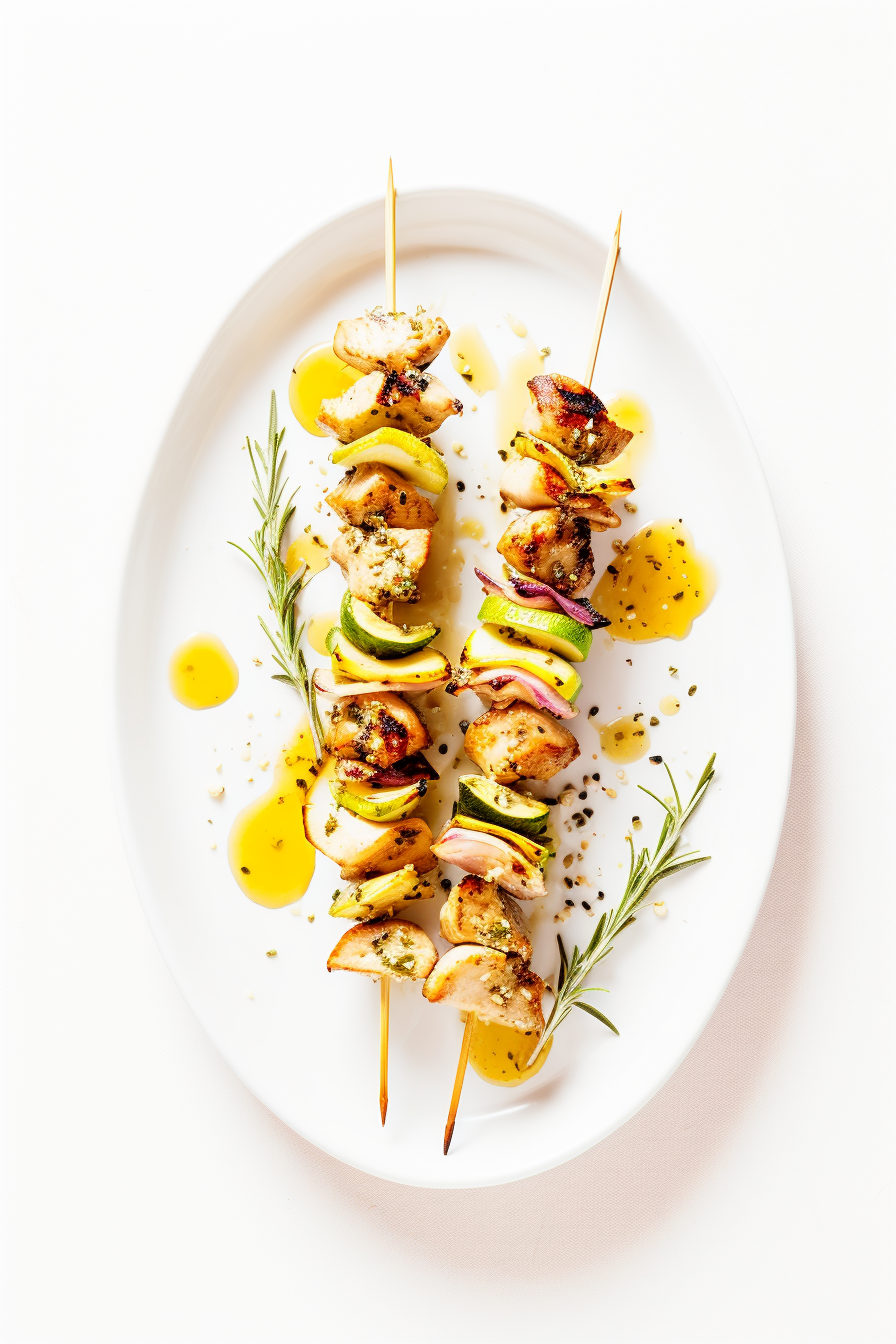 Low-Carb Vanilla Bean and Rosemary Chicken Skewers Cooking