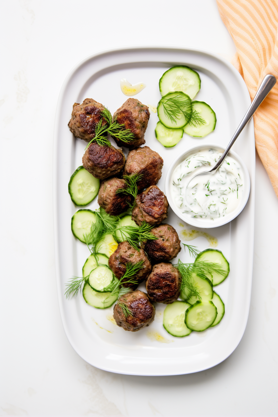Ingredients for Mini Keto Lamb Koftas with Tzatziki Sauce