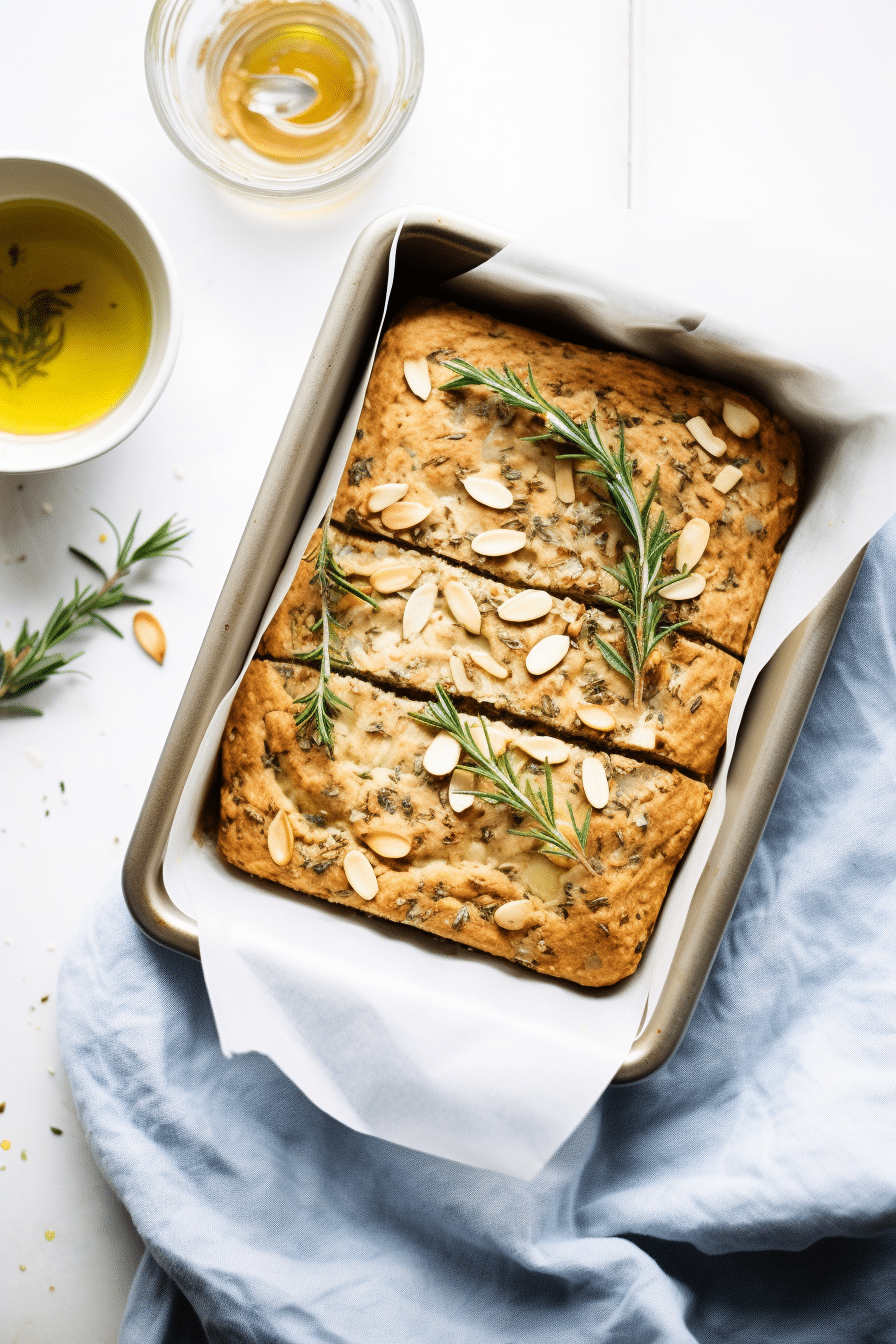 Vegan Keto Almond Flour Focaccia Bread Baking