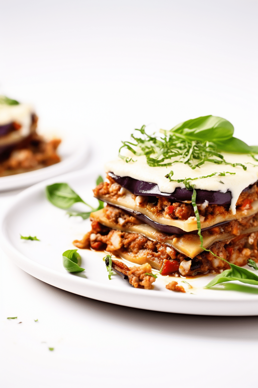 Vegan Keto Eggplant Lasagna Ready to Serve