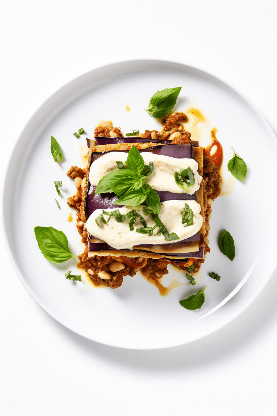 Layering Vegan Keto Eggplant Lasagna