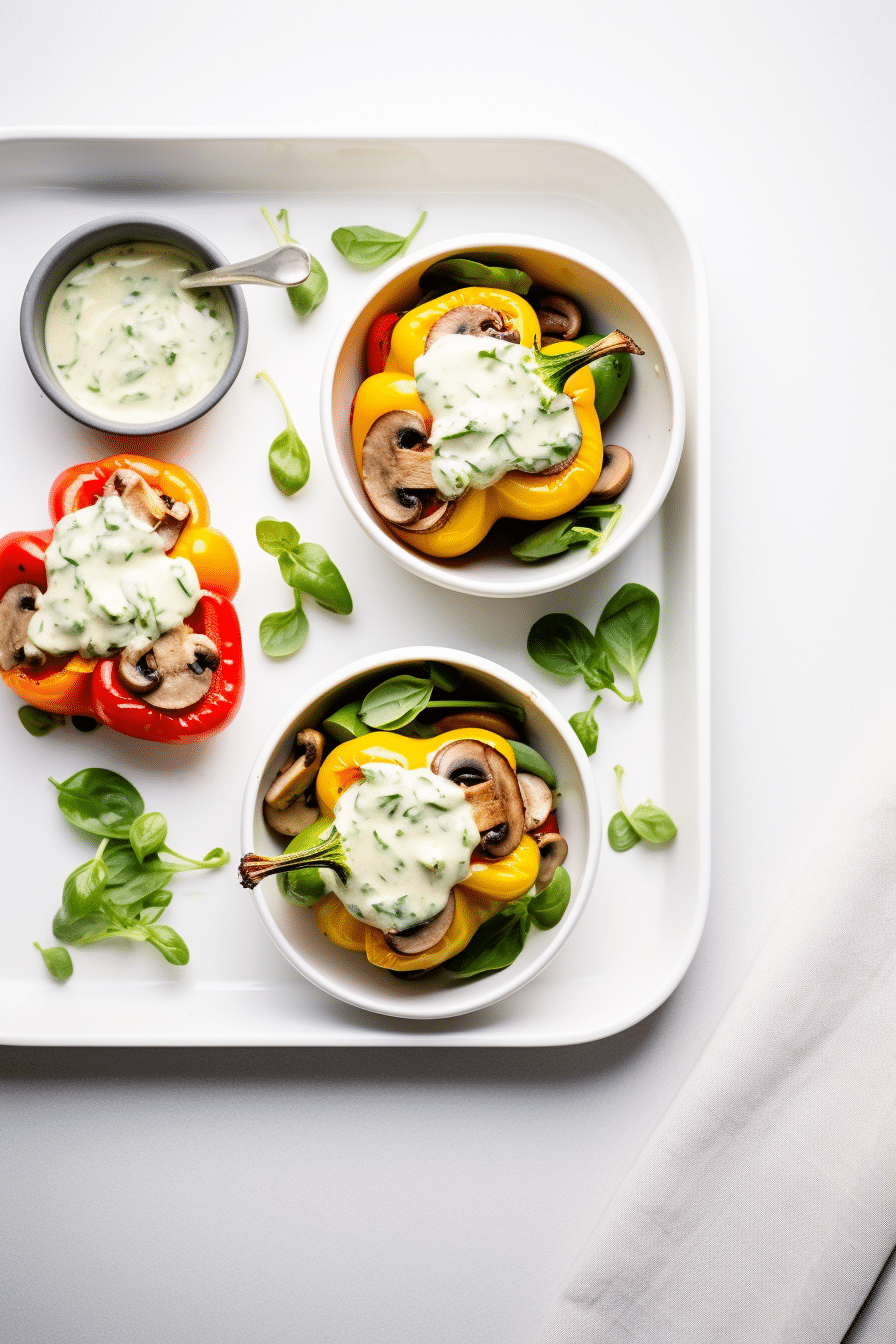 Vegan Keto Stuffed Bell Peppers Ready to Bake