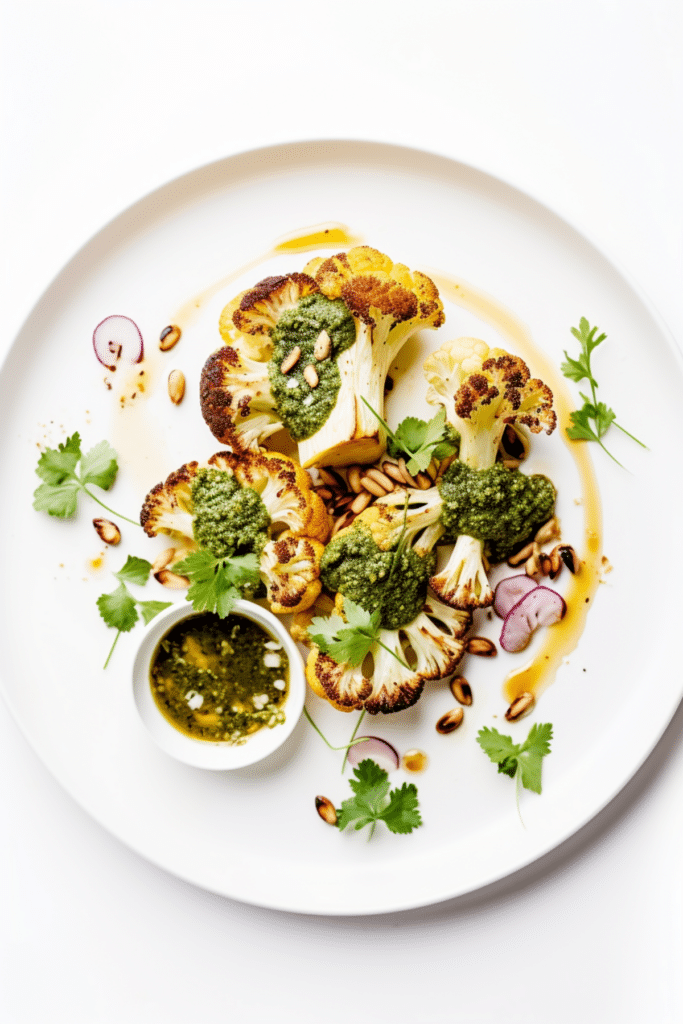 Vegan Keto Roasted Cauliflower Steaks with Chimichurri_001