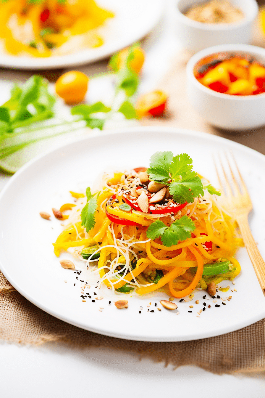 Vegan Keto Spaghetti Squash Pad Thai Close-up