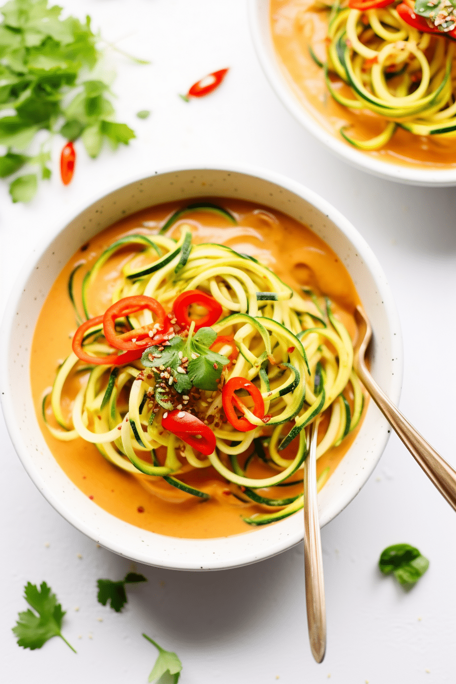 Preparing Vegan Keto Spicy Thai Peanut Soup