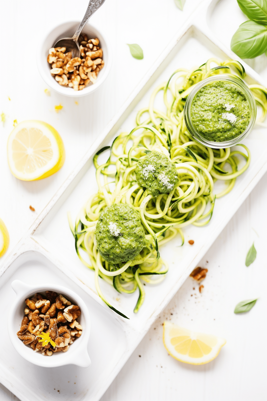 Preparing Vegan Keto Zucchini Noodles