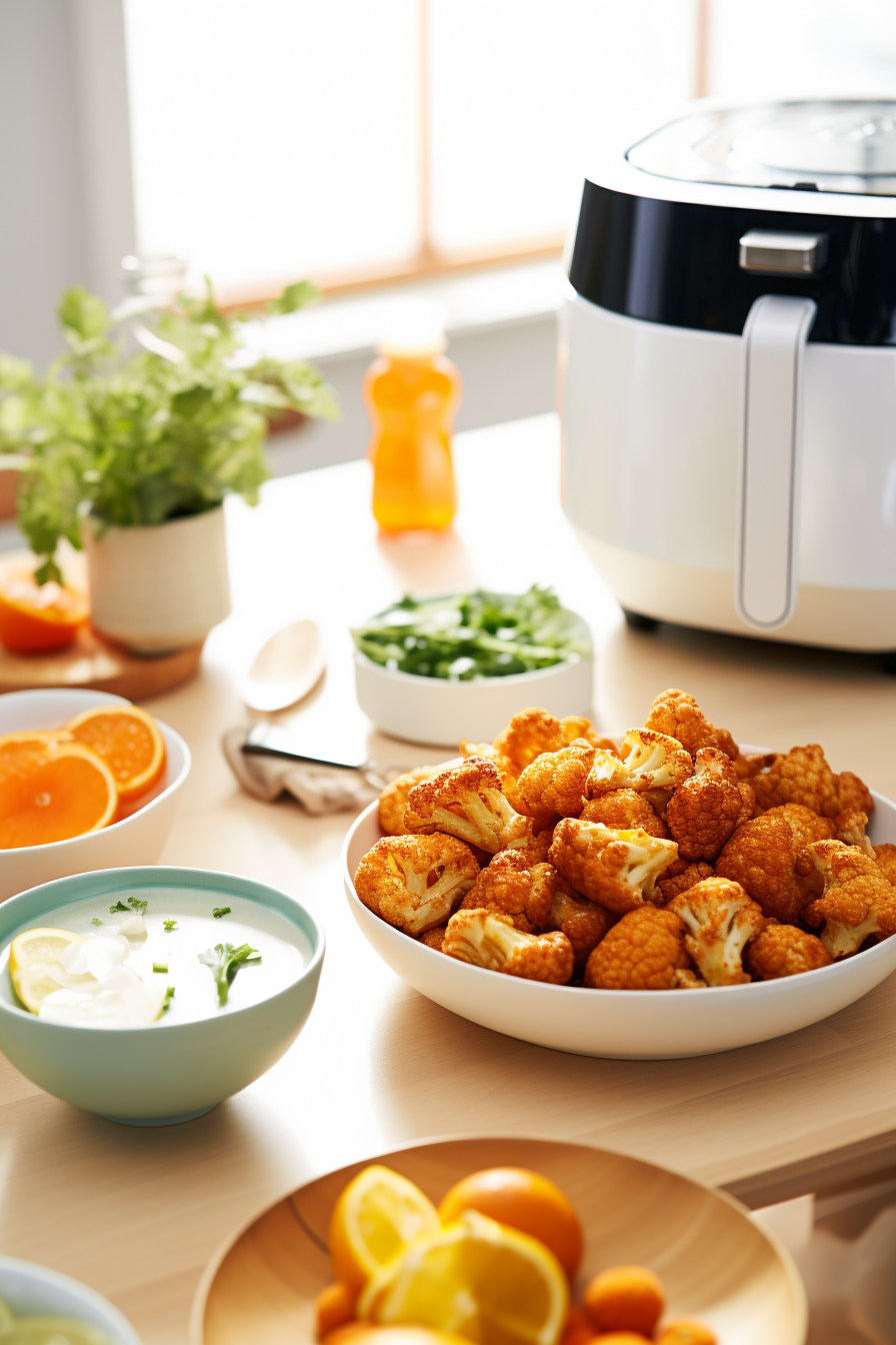 Preparing Air Fryer Buffalo Cauliflower