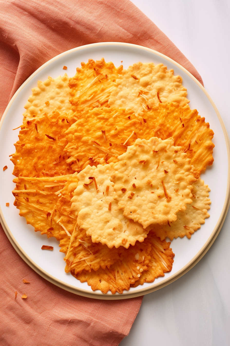 Baked Cheese Crisps Cooling