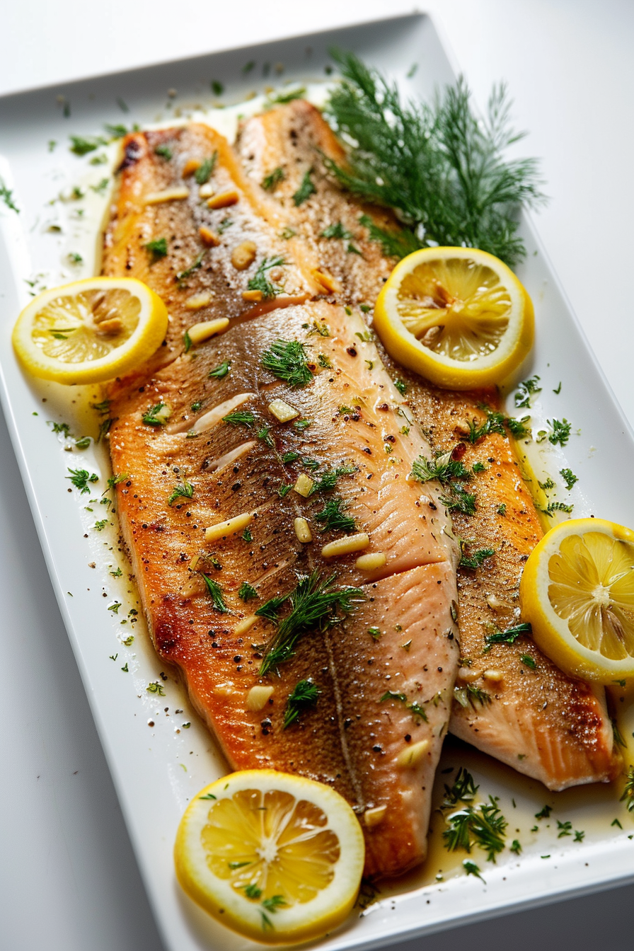 Baked Rainbow Trout Ready to Serve