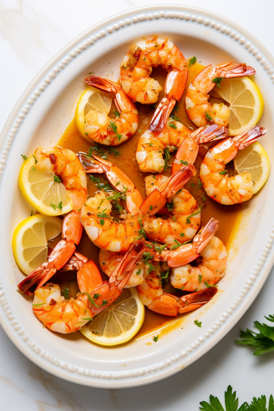 Keto Lemon Garlic Baked Shrimp