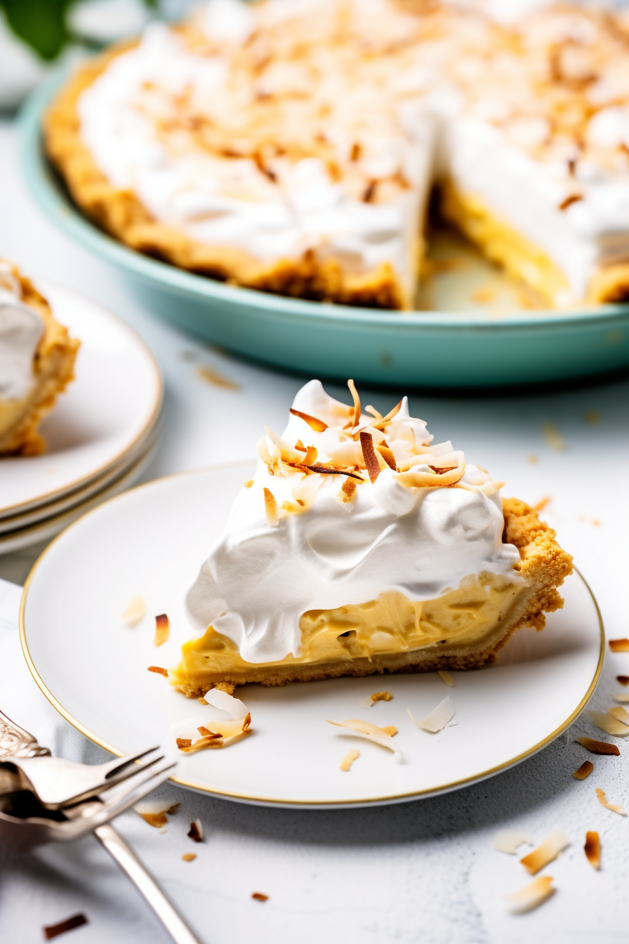 Keto Coconut Cream Pie Slice