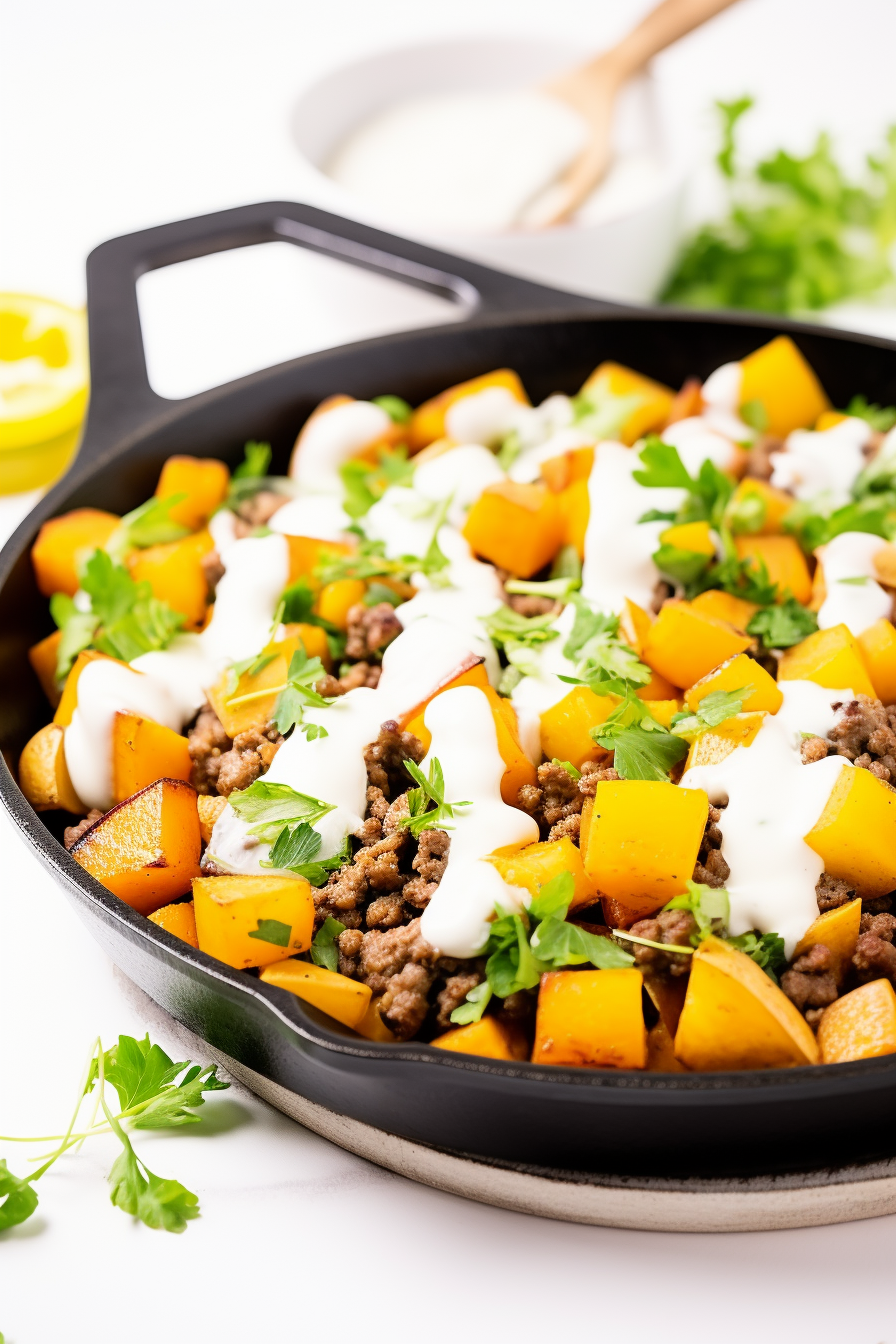 Ingredients for Ground Beef and Squash Skillet
