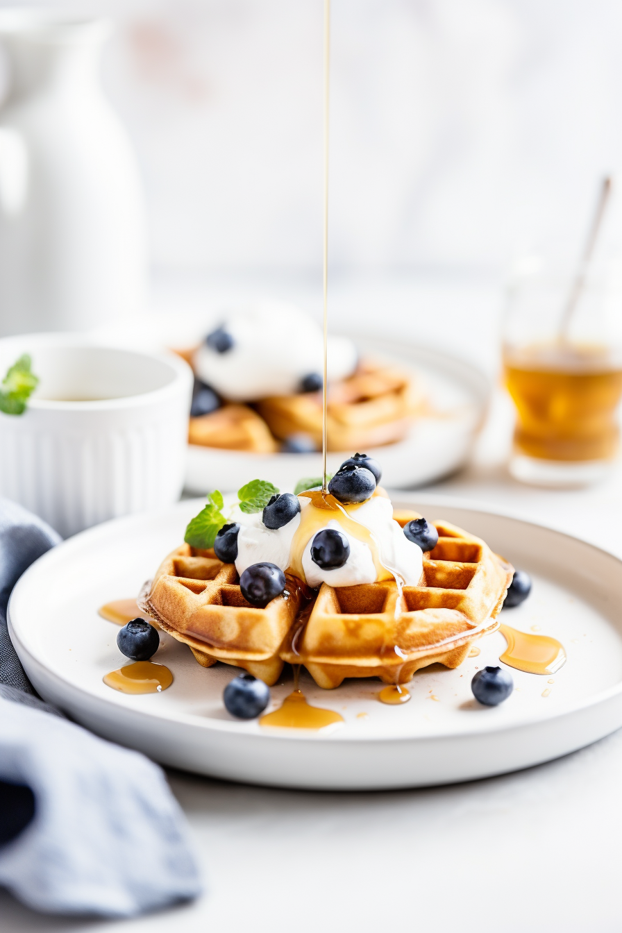 Keto Almond Flour Waffles Cooking