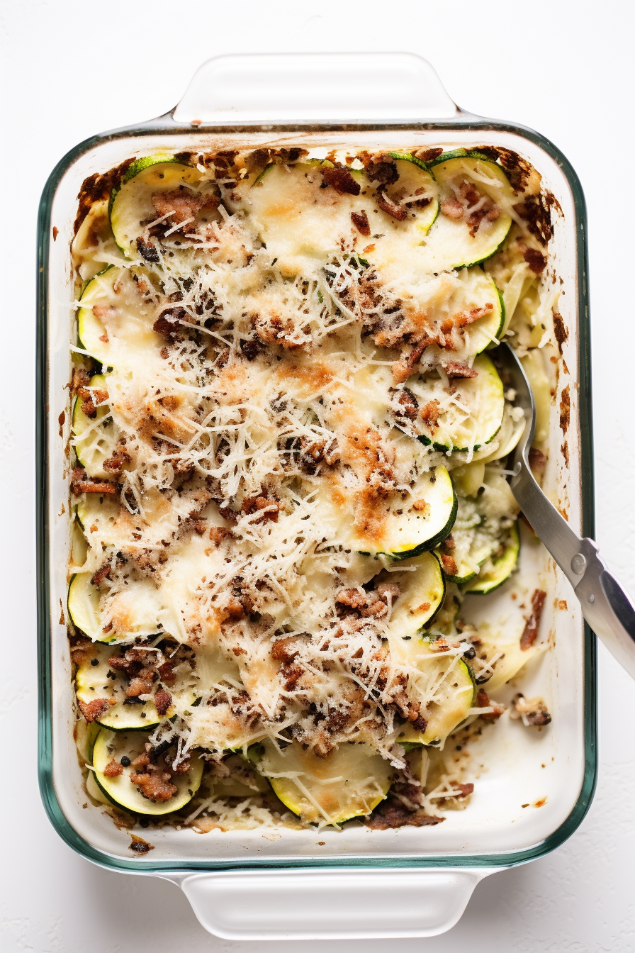 Keto Bacon Swiss Zucchini Bake