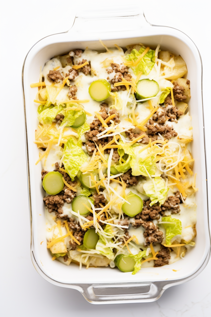 Keto Big Mac Casserole Cooking