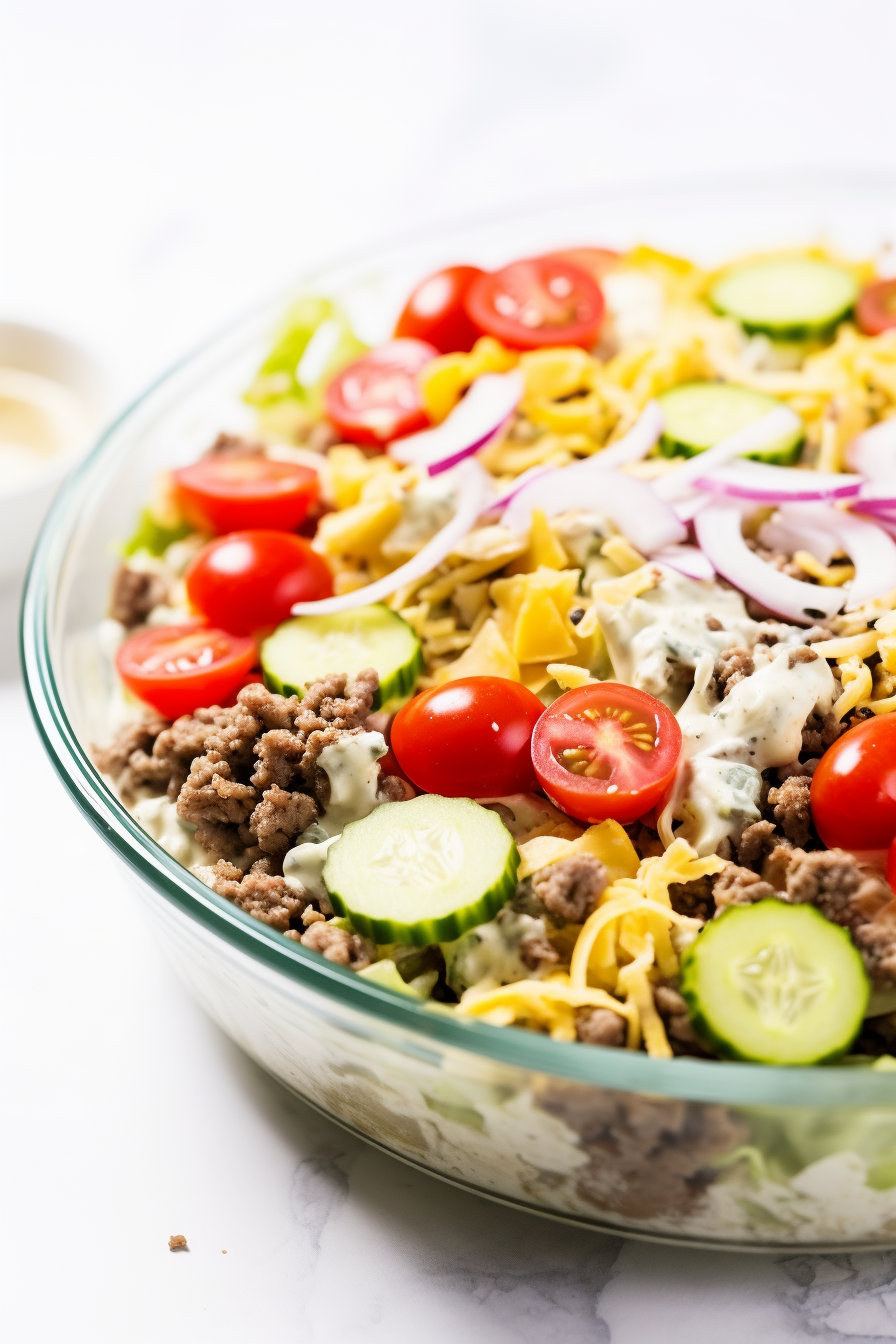 Keto Big Mac Salad Preparation