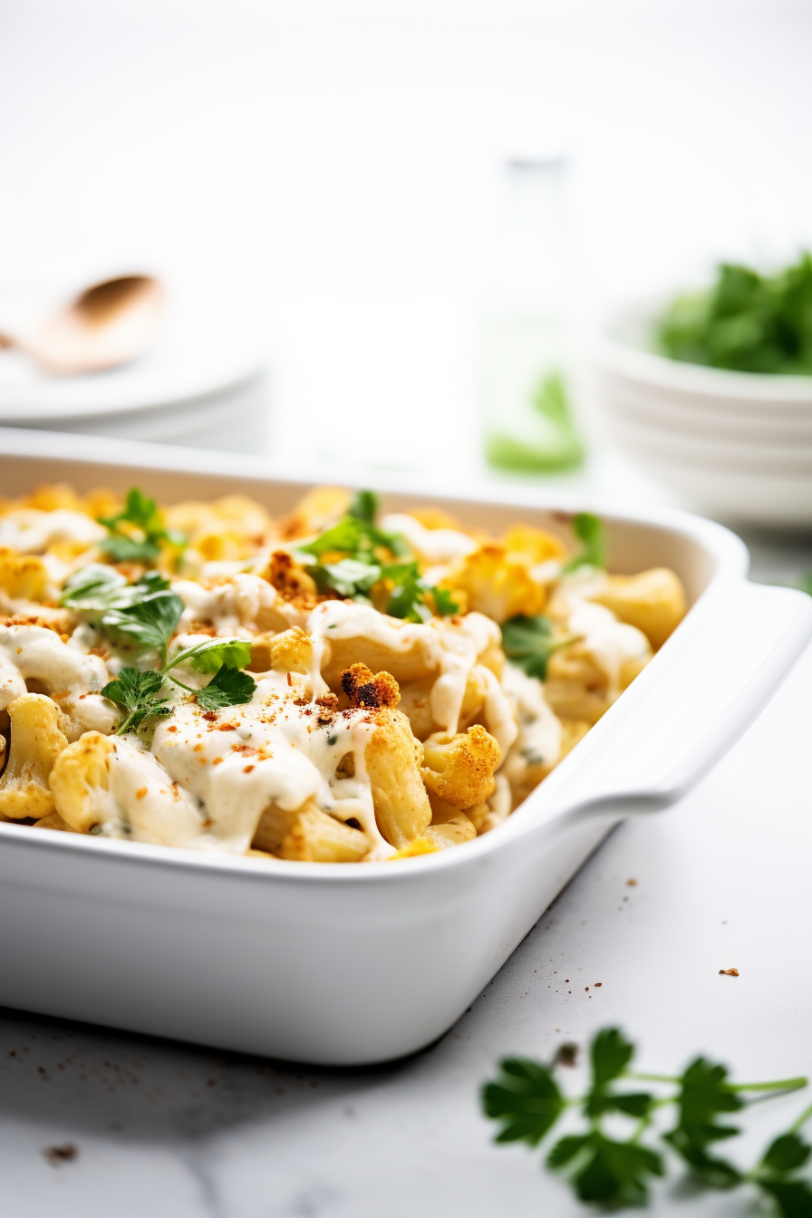 Baked Keto Cauliflower Mac and Cheese