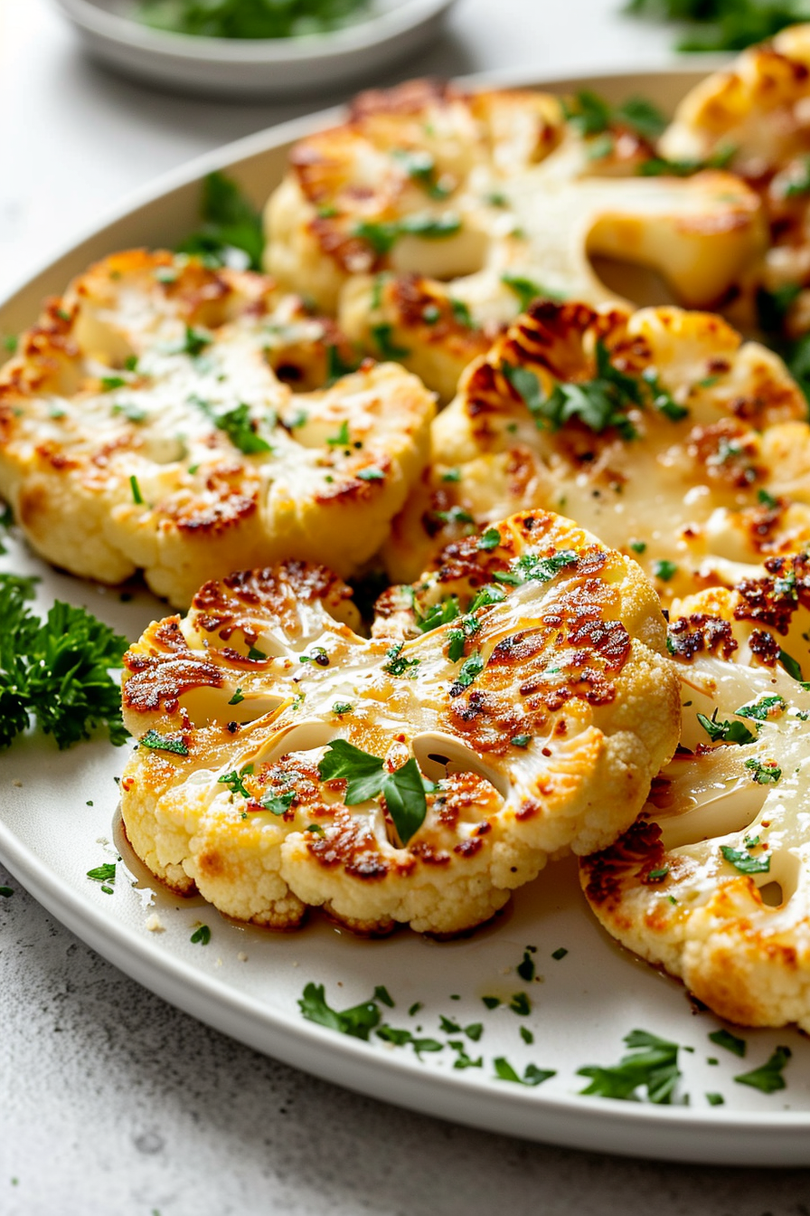 Keto Cauliflower Steaks Ready to Serve