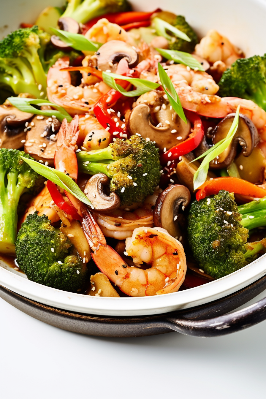 Preparing Keto Chicken and Shrimp Stir Fry