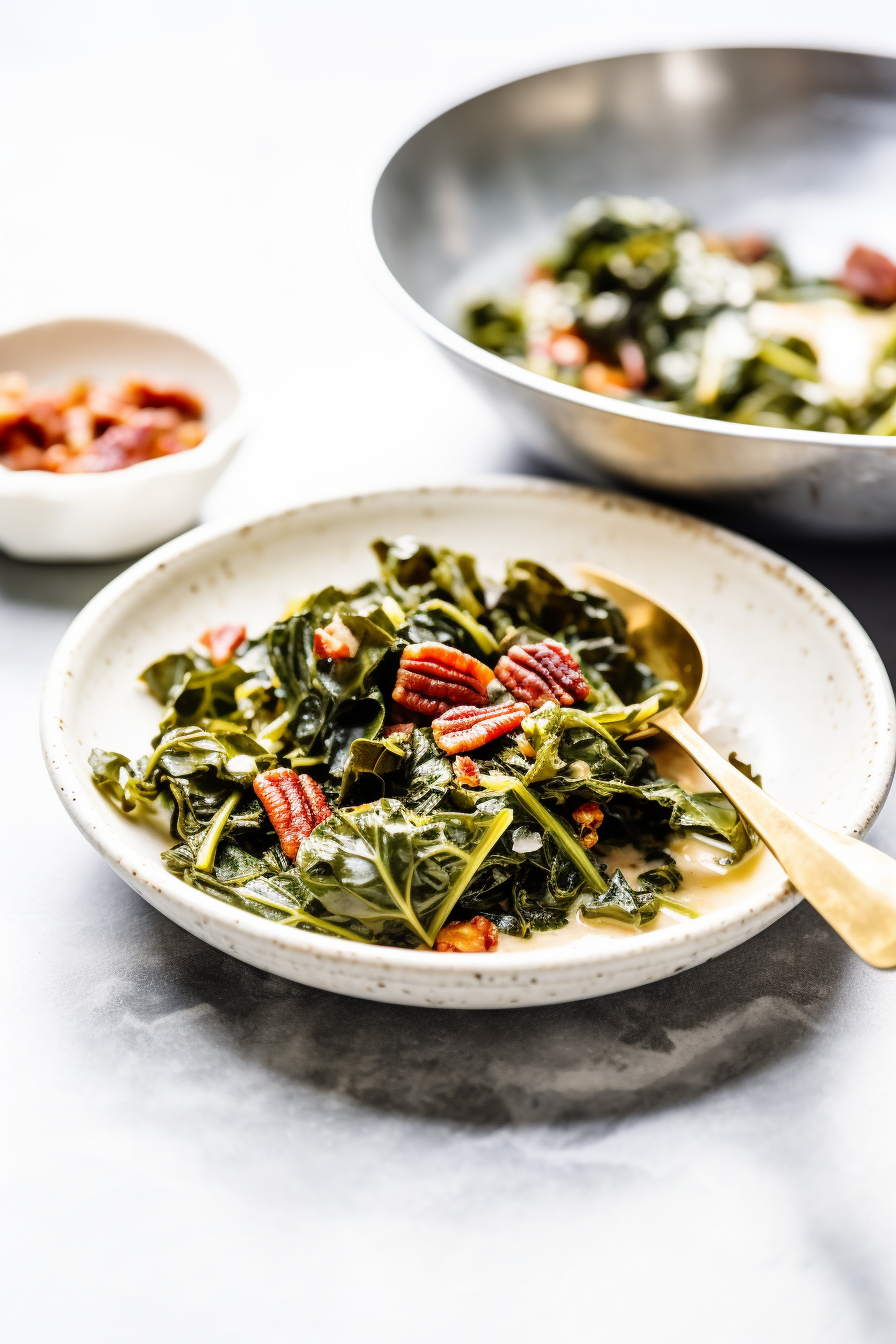 Preparing Keto Collard Greens
