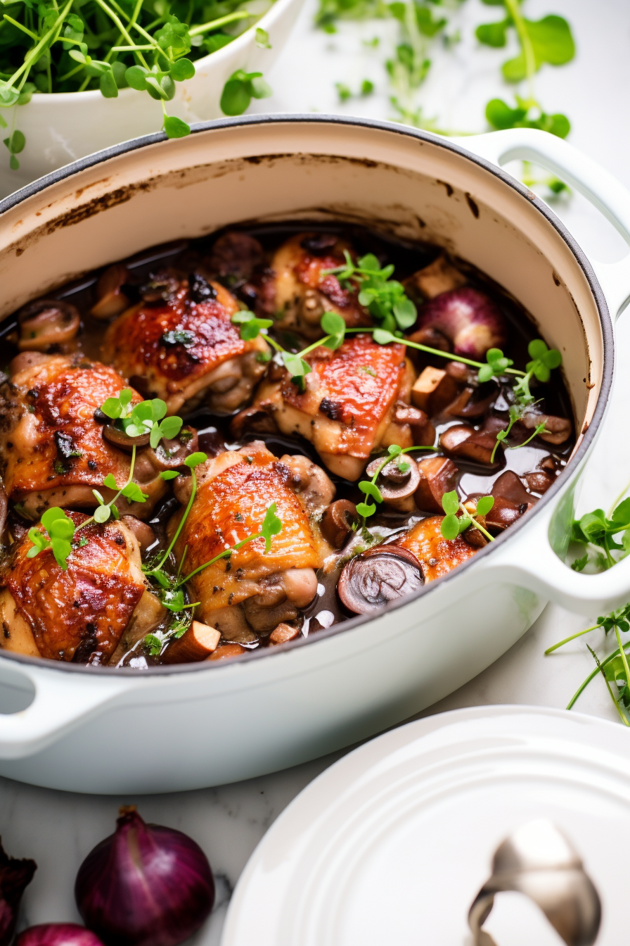 Keto Coq Au Vin Served