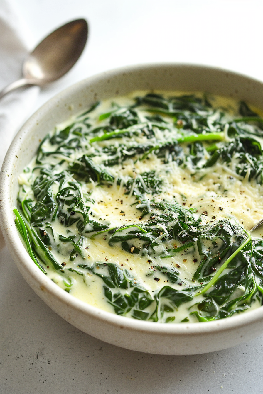 Finished Keto Creamed Spinach Dish