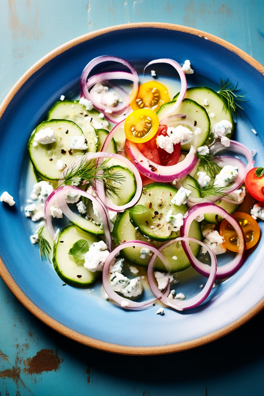 Keto Cucumber Salad Ready to Serve
