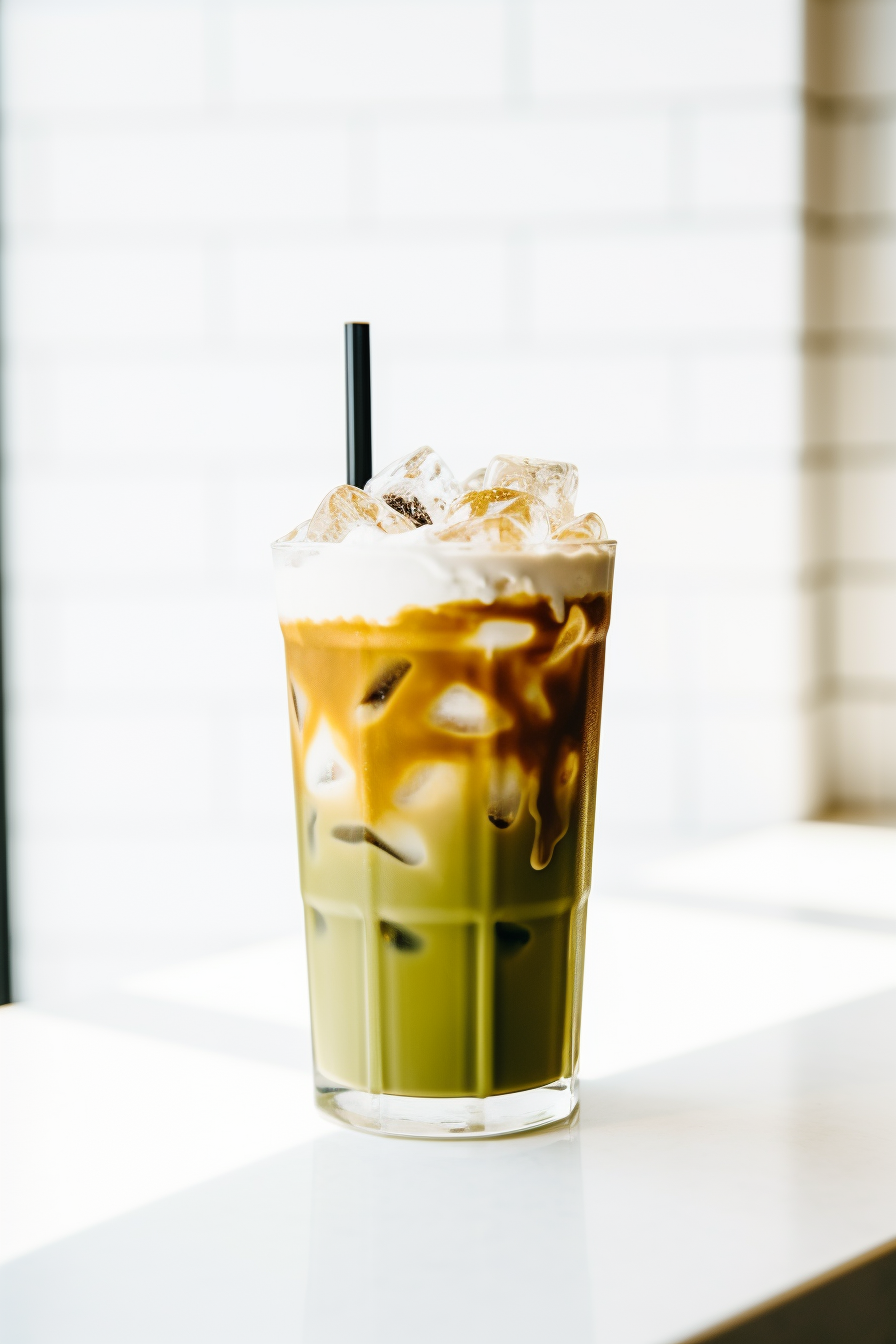Keto Iced Matcha Latte Served