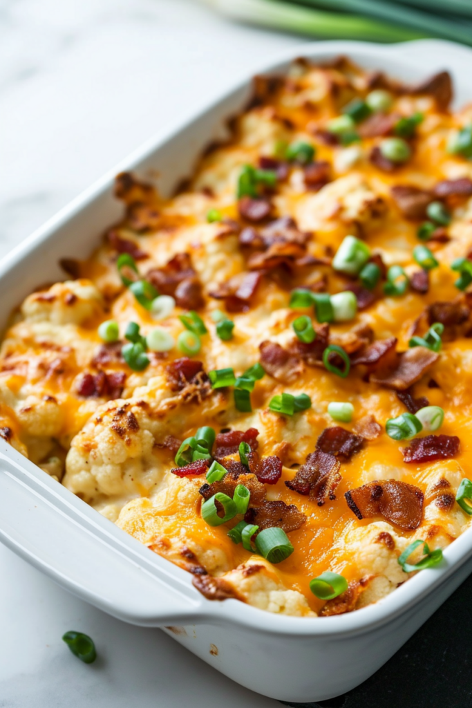 Easy Keto Loaded Cauliflower Casserole Recipe for a Healthy Dinner