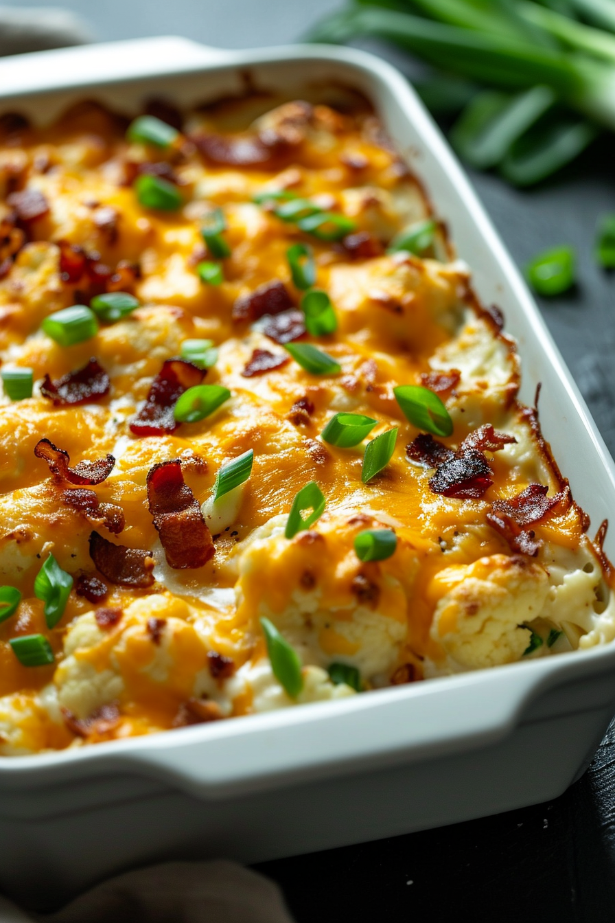 Ingredients for Keto Loaded Cauliflower Casserole