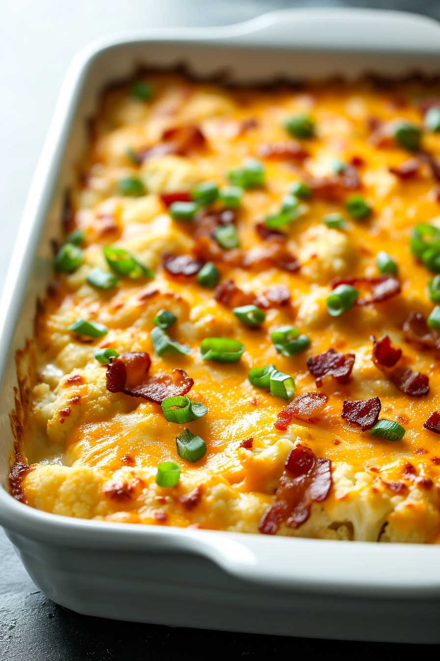 Keto Loaded Cauliflower Casserole